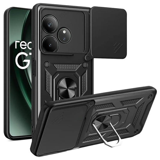 Kuori Realme GT 6T / GT 6:lle, Techsuit, CamShield, Musta