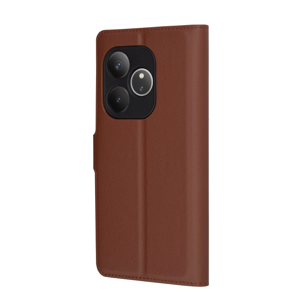 Kuori Realme GT 6T / GT 6:lle, Techsuit, nahkainen folio, ruskea