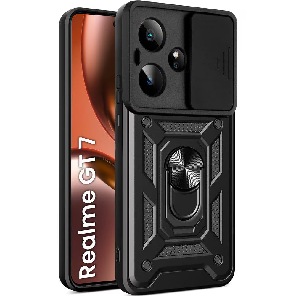 Kuori Realme GT 7:lle, Techsuit, CamShield, Musta