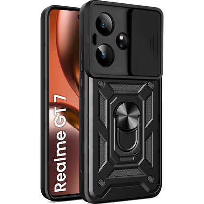 Kuori Realme GT 7:lle, Techsuit, CamShield, Musta