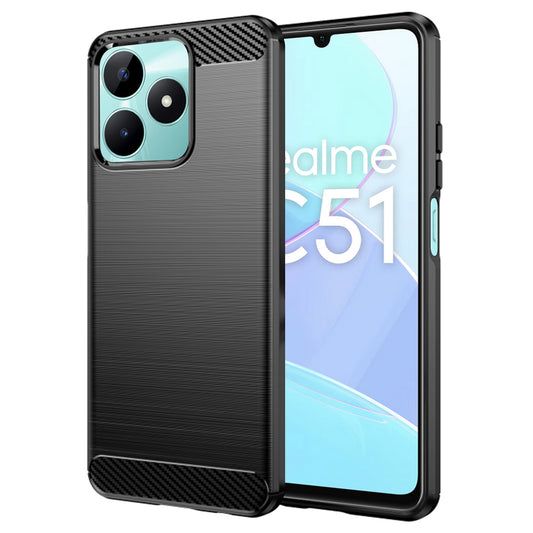 Kuori Realme Note 50 / C51:lle, Techsuit, Hiili, Musta