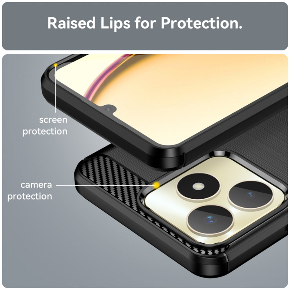 Case for Realme Note 50 / C51, Techsuit, Carbon, Black