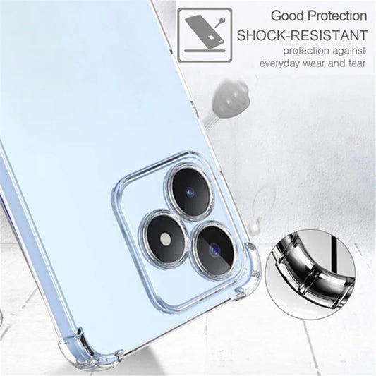 Kuori Realme Note 50 / C51:lle, Techsuit, Iskunkestävä Kirkas, Läpinäkyvä