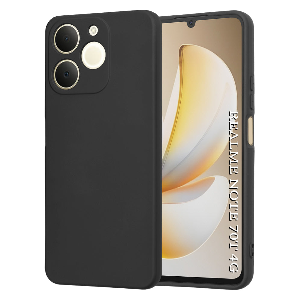 Kotelo Realme Note 70T:lle, Techsuit, SoftFlex, Musta