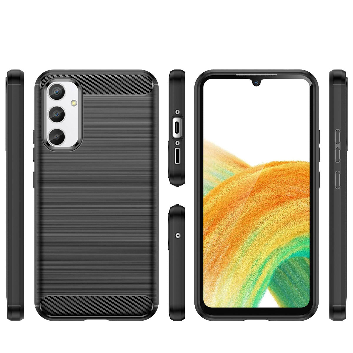 Case for Samsung Galaxy A34 A346, OEM, Carbon, Black