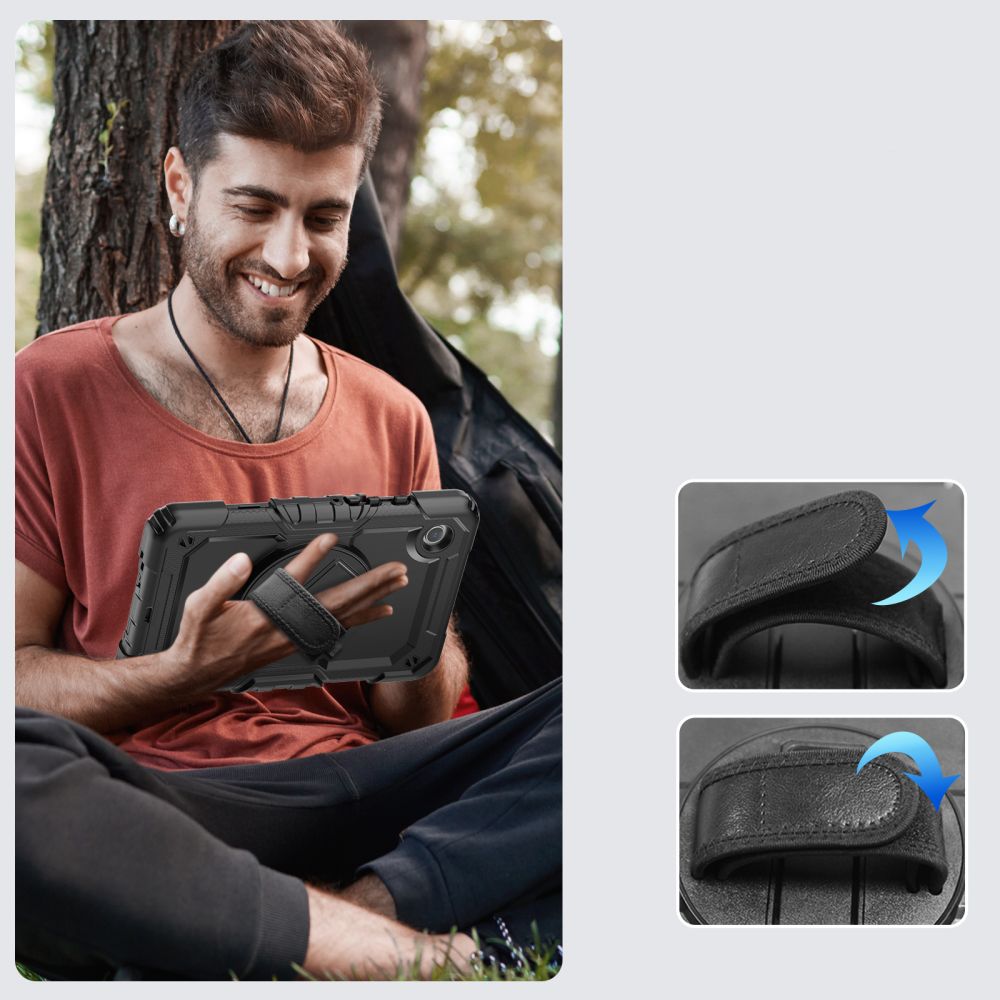 Kuori Samsung Galaxy Tab A11+ / Tab A9+ -tabletille, Tech-Protect, Solid360, Musta