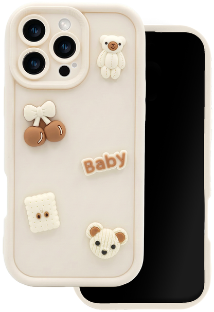 Kuori Samsung Galaxy S26 Plus S947:lle, OEM, Ultra Trendy 3D Bear, beige