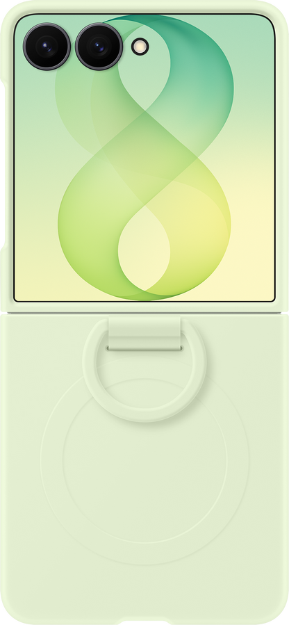 Kuori Samsung Galaxy Z Flip8 F776:lle, silikonisormusmagneetti, vihreä EF-EF776CGEGWW