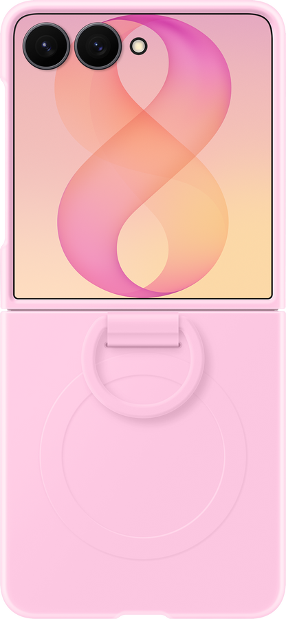 Kuori Samsung Galaxy Z Flip8 F776:lle, Silicone Ring Magnet, Vaaleanpunainen EF-EF776CVEGWW