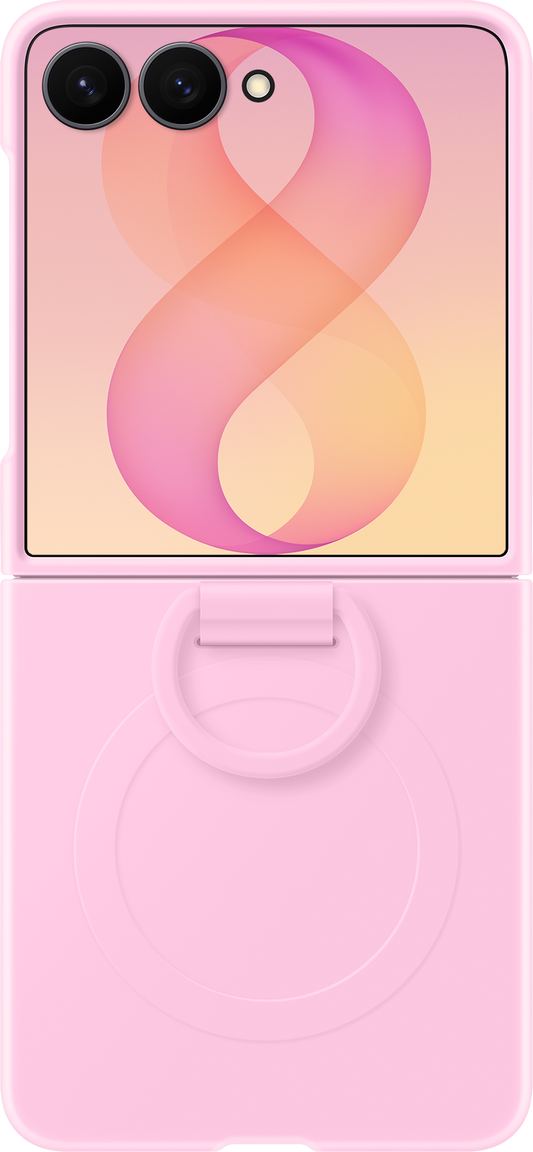 Kuori Samsung Galaxy Z Flip8 F776:lle, Silicone Ring Magnet, Vaaleanpunainen EF-EF776CVEGWW