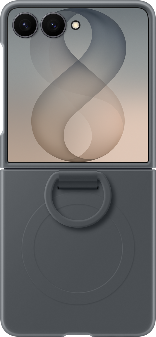 Kuori Samsung Galaxy Z Flip8 F776:lle, silikonisormusmagneetti, musta EF-EF776CBEGWW