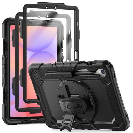 Suojakuori Samsung Galaxy Tab S10 Lite / Tab S10 FE / Tab S9 FE / Tab S9, Tech-Protect, Solid360, Musta