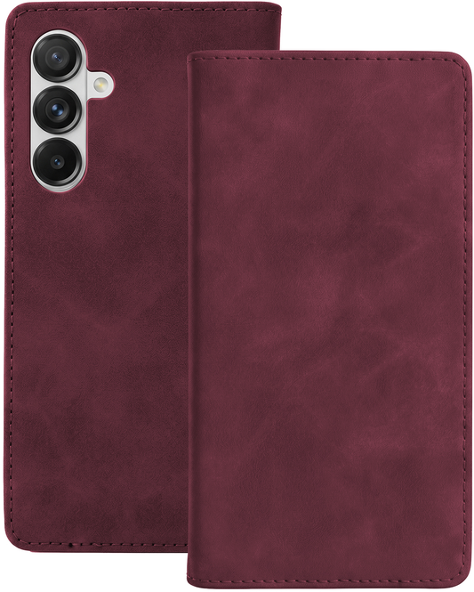 Kotelo Samsung Galaxy A18 5G A186 / A17 4G A175 / A17 5G A176 / A26 A266 -puhelimelle, OEM, Smart Suede, viininpunainen