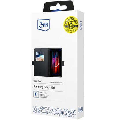 Kuori Samsung Galaxy A16 5G A166 / A16 4G A165, 3MK, Lompakko, Musta