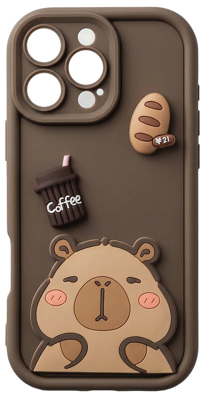 Kuori Samsung Galaxy S25 Ultra S938:lle, OEM, Ultra Trendy 3D Capybara, Ruskea