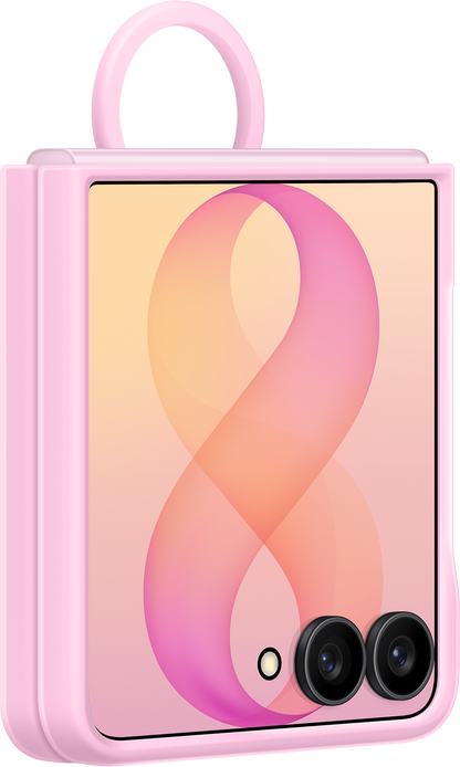 Kuori Samsung Galaxy Z Flip8 F776:lle, Silicone Ring Magnet, Vaaleanpunainen EF-EF776CVEGWW