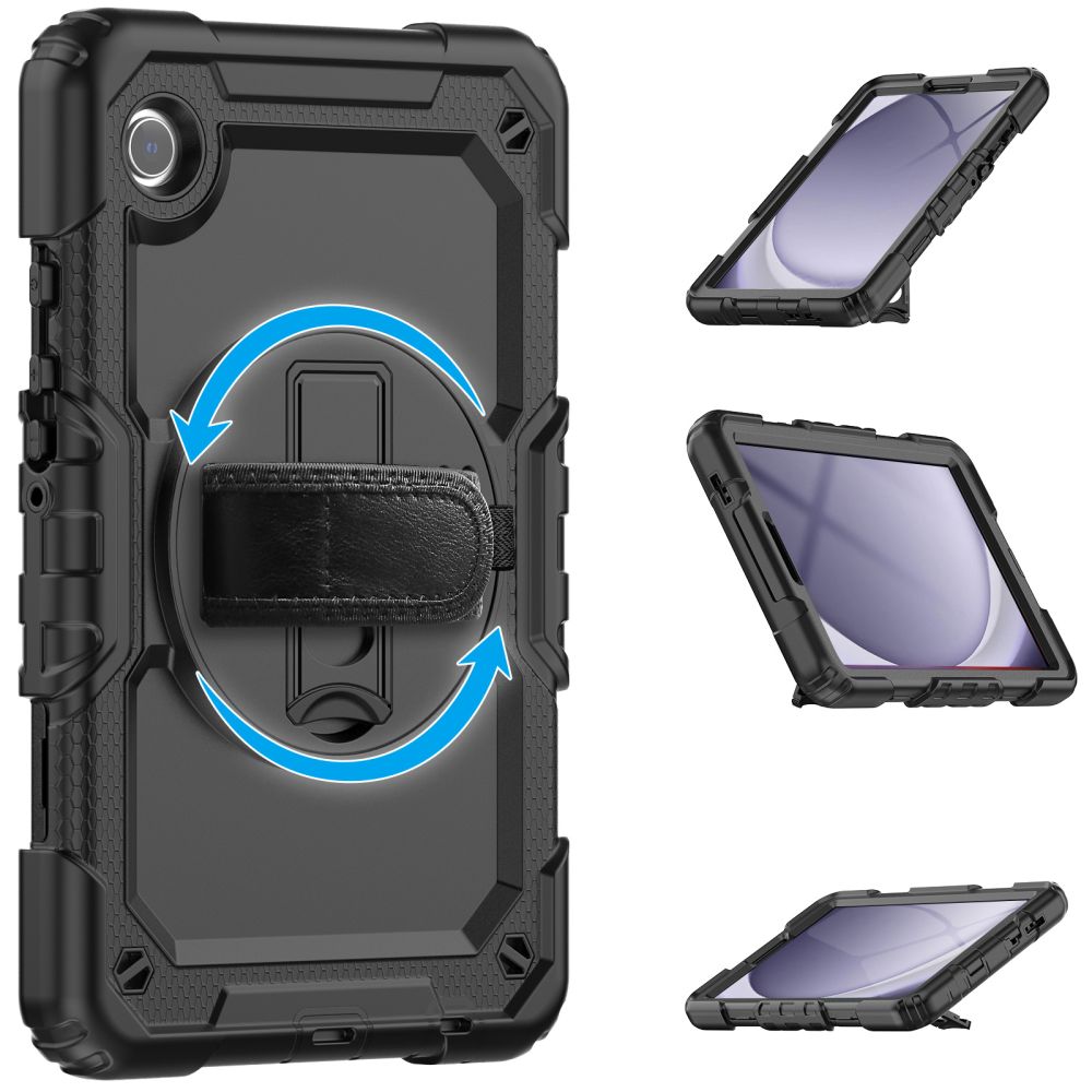 Kuori Samsung Galaxy Tab A11+ / Tab A9+ -tabletille, Tech-Protect, Solid360, Musta