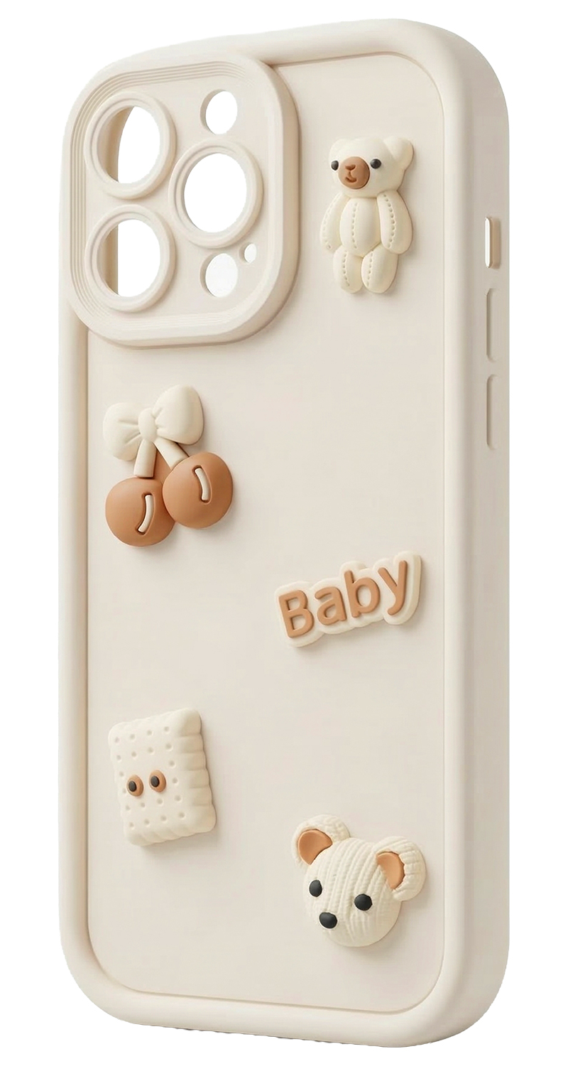 Kuori Samsung Galaxy S26 S942:lle, OEM, Ultra Trendy 3D Bear, beige