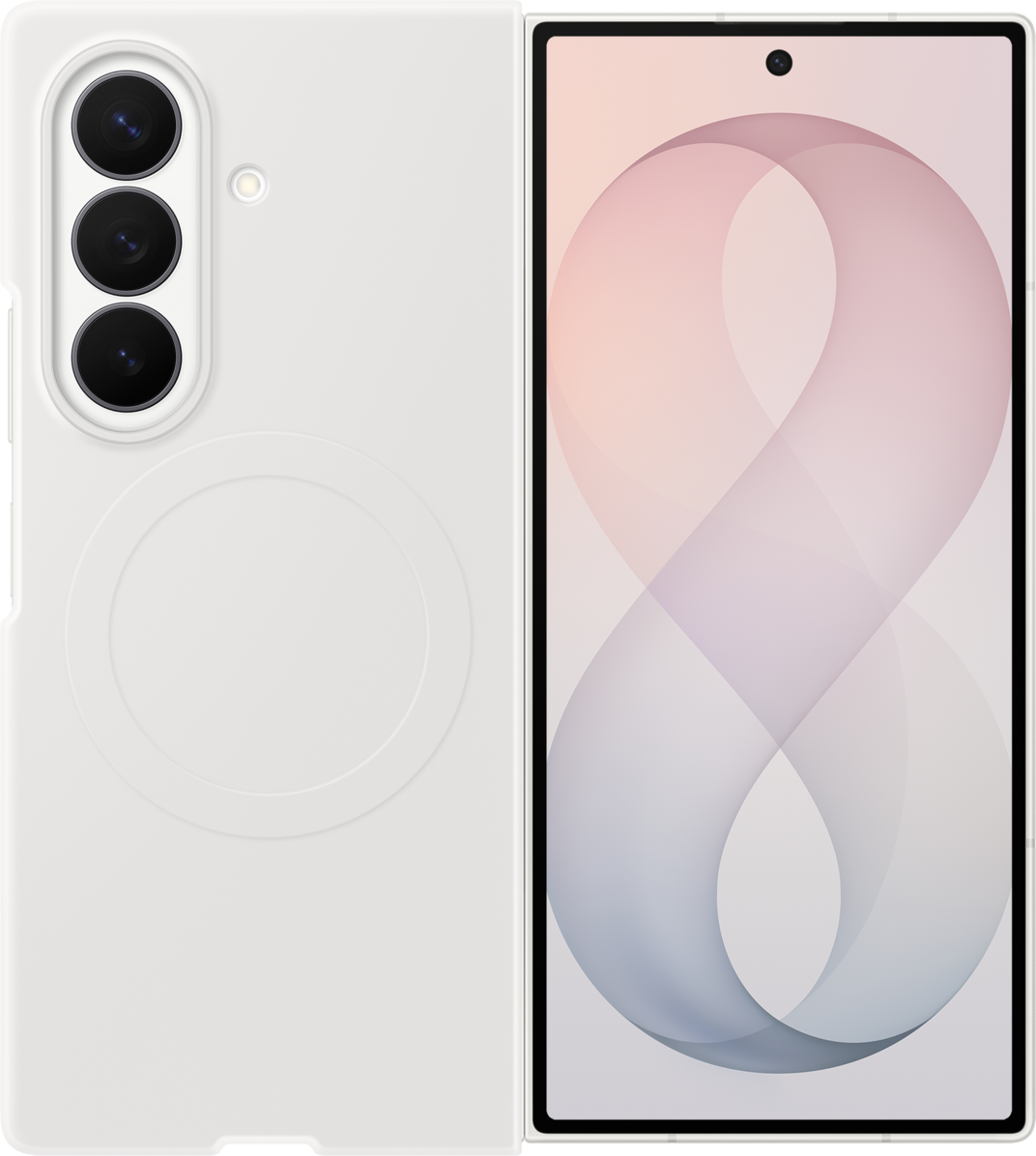 Kuori Samsung Galaxy Z Fold8 Ultra F976:lle, silikoninen magneettikotelo, valkoinen EF-EF976CWEGWW