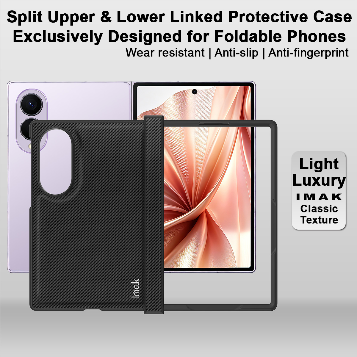 Case for Samsung Galaxy Z Fold8 F971, Imak, Carbon, Black