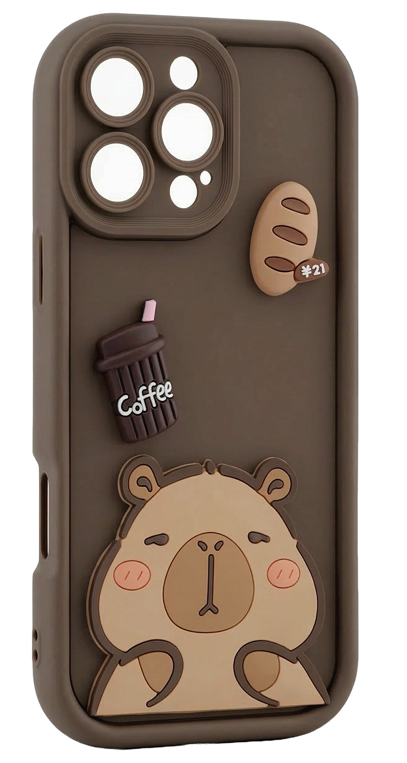 Kuori Samsung Galaxy S25 Ultra S938:lle, OEM, Ultra Trendy 3D Capybara, Ruskea