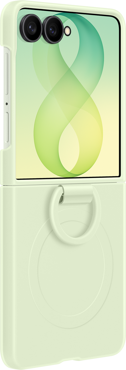 Kuori Samsung Galaxy Z Flip8 F776:lle, silikonisormusmagneetti, vihreä EF-EF776CGEGWW