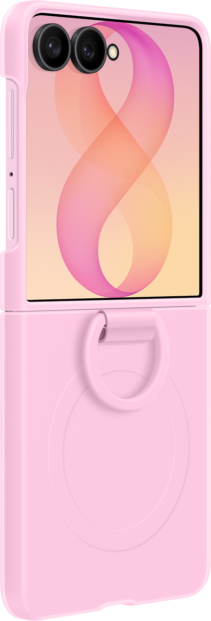 Kuori Samsung Galaxy Z Flip8 F776:lle, Silicone Ring Magnet, Vaaleanpunainen EF-EF776CVEGWW