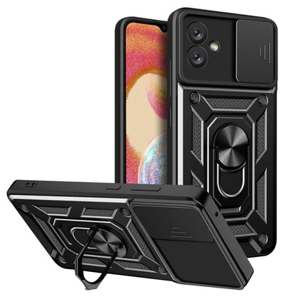 Kuori Samsung Galaxy A04e A042 / M04 M045:lle, Techsuit, CamShield, Musta
