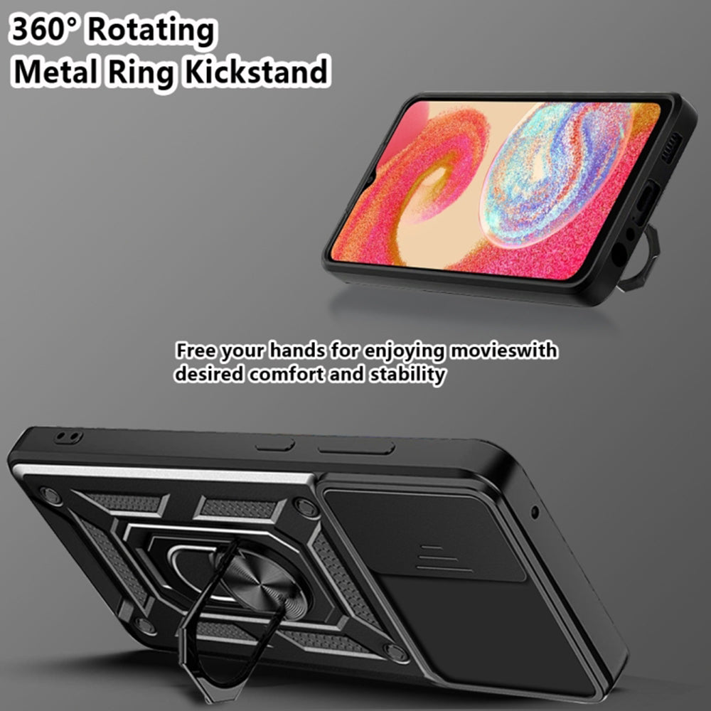 Kuori Samsung Galaxy A04e A042 / M04 M045:lle, Techsuit, CamShield, Musta