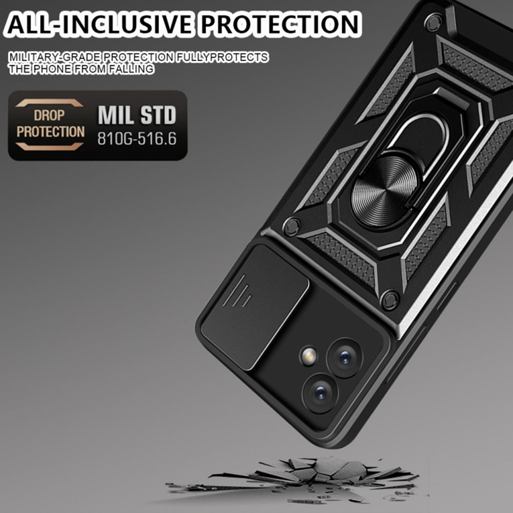 Kuori Samsung Galaxy A04e A042 / M04 M045:lle, Techsuit, CamShield, Musta