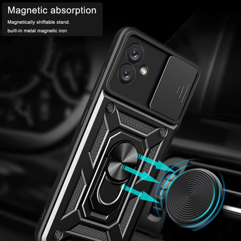Kuori Samsung Galaxy A04e A042 / M04 M045:lle, Techsuit, CamShield, Musta