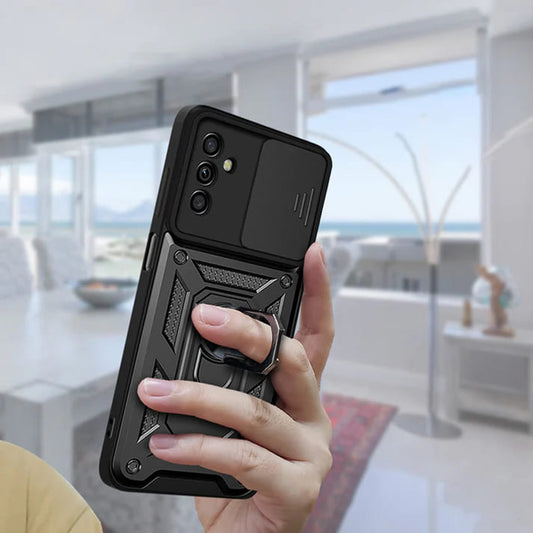 Kuori Samsung Galaxy A04s A047 / A13 5G A136:lle, Techsuit, CamShield, Musta