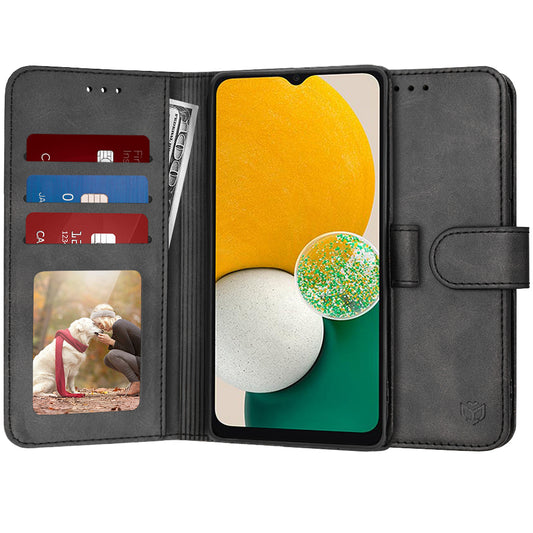 Kuori Samsung Galaxy A04s A047 / A13 5G A136:lle, Techsuit, Diary Book, Musta