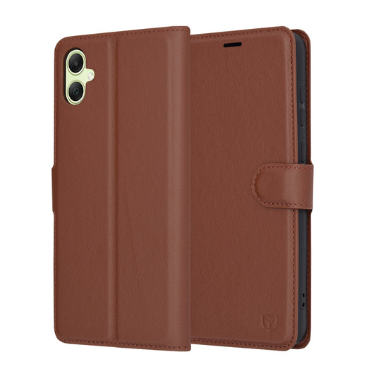Kuori Samsung Galaxy A05 A055:lle, Techsuit, nahkainen folio, ruskea