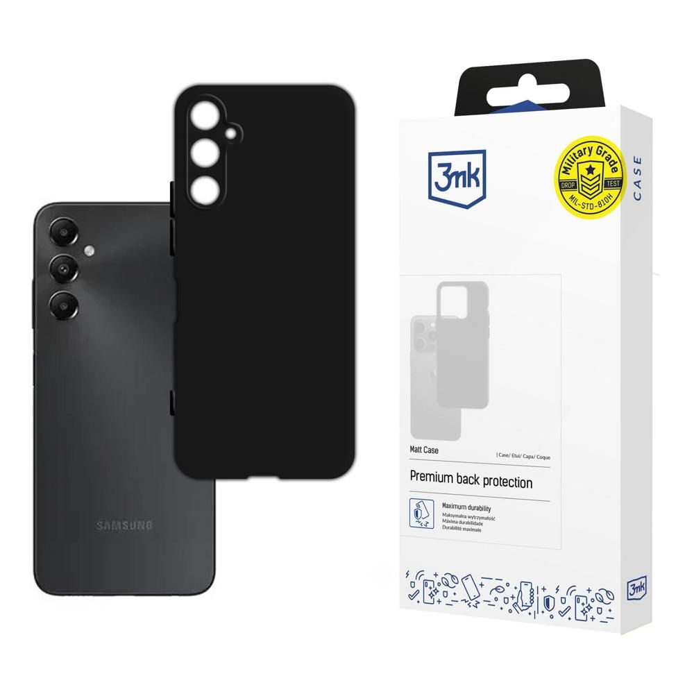 Kuori Samsung Galaxy A05s A057:lle, 3MK, Matta Musta