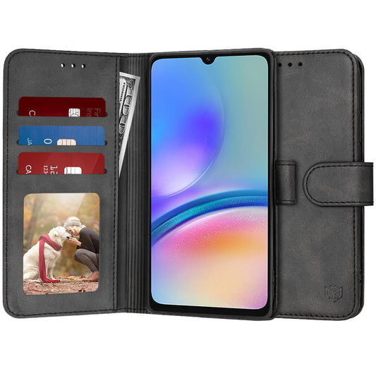 Kuori Samsung Galaxy A05s A057:lle, Techsuit, Diary Book, Musta