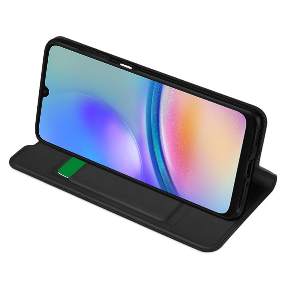 Kuori Samsung Galaxy A05s A057:lle, Techsuit, Magskin Book, Musta