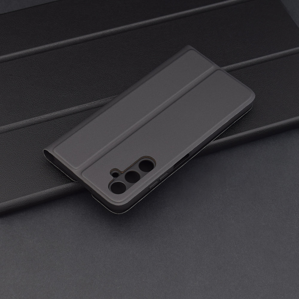 Kuori Samsung Galaxy A05s A057:lle, Techsuit, Magskin Book, Musta