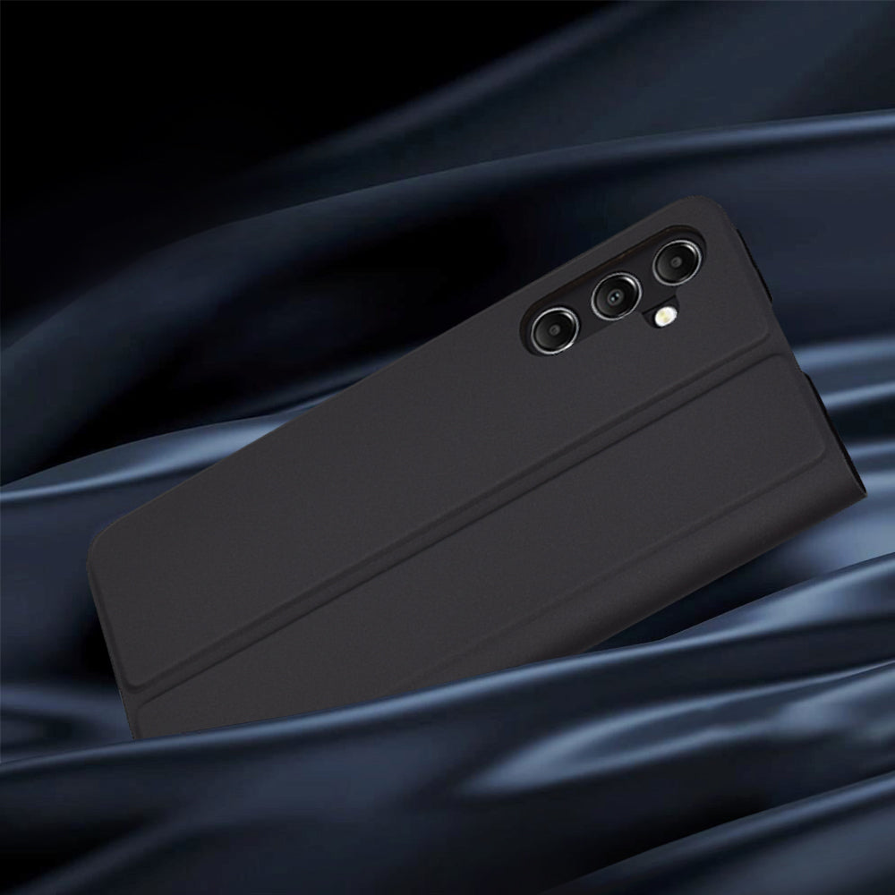 Kuori Samsung Galaxy A05s A057:lle, Techsuit, Magskin Book, Musta