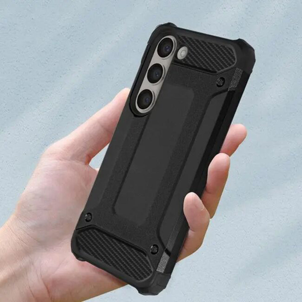Kuori Samsung Galaxy A06 A065:lle, Techsuit, Hybrid Armor, Musta
