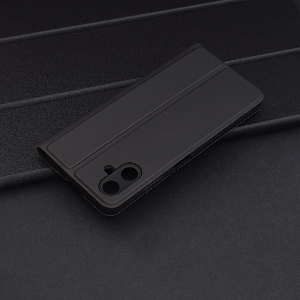 Kuori Samsung Galaxy A06 A065:lle, Techsuit, Magskin Book, Musta