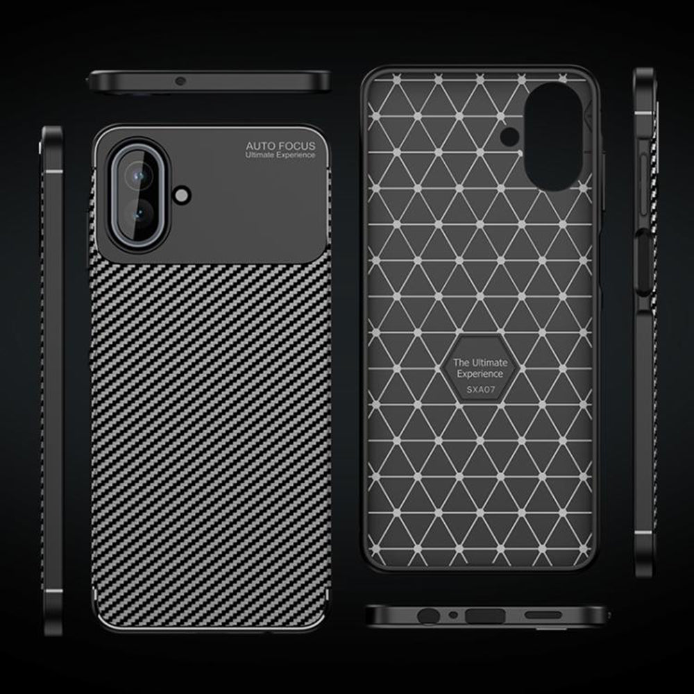 Kuori Samsung Galaxy A07 4G A075:lle, Techsuit, Hiilikuitu, Musta
