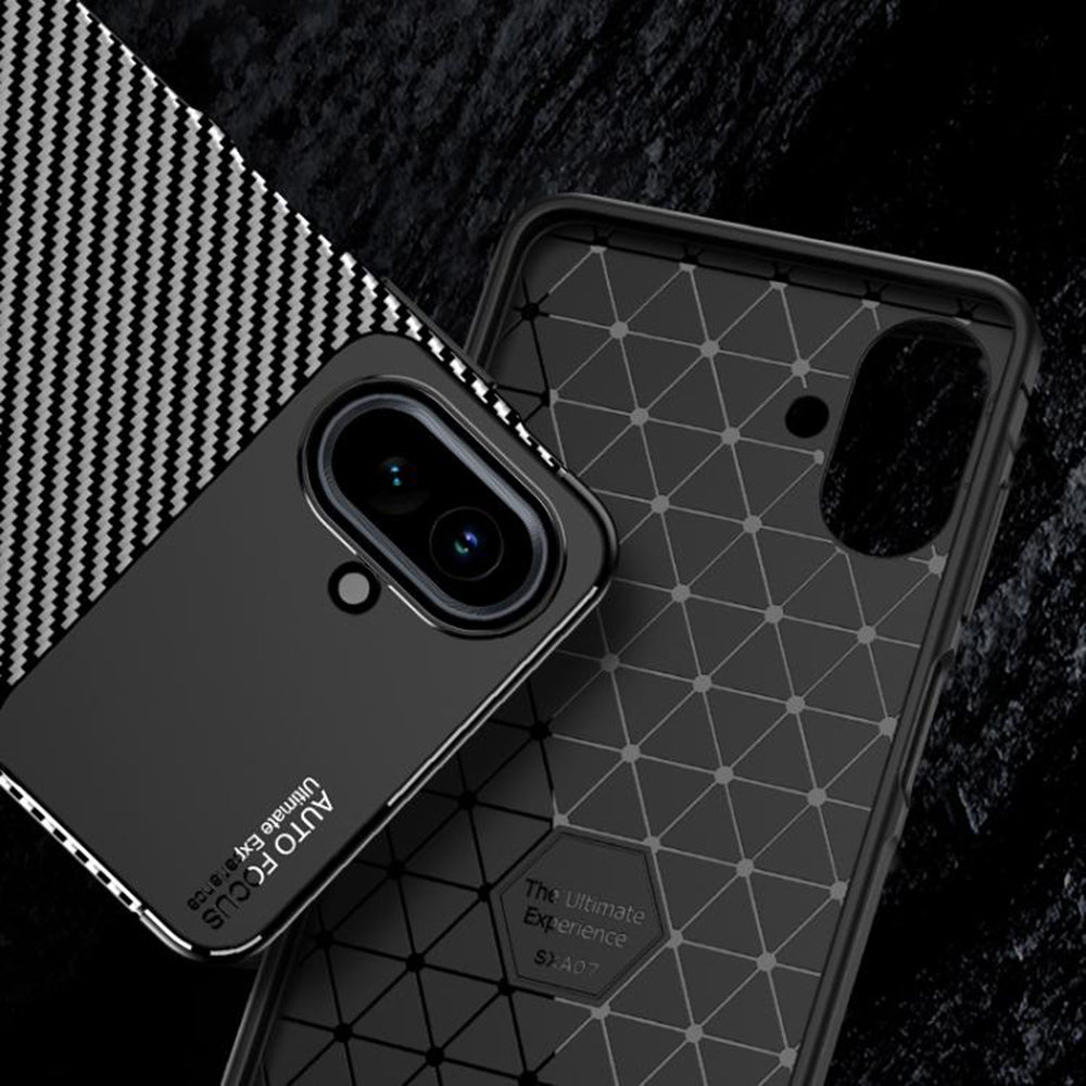 Kuori Samsung Galaxy A07 4G A075:lle, Techsuit, Hiilikuitu, Musta