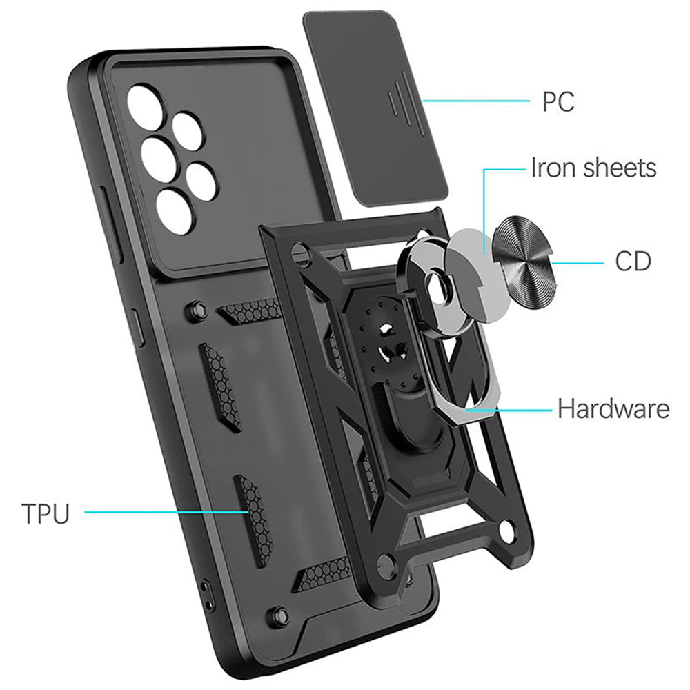 Kuori Samsung Galaxy A13 A135:lle, Techsuit, CamShield, Musta