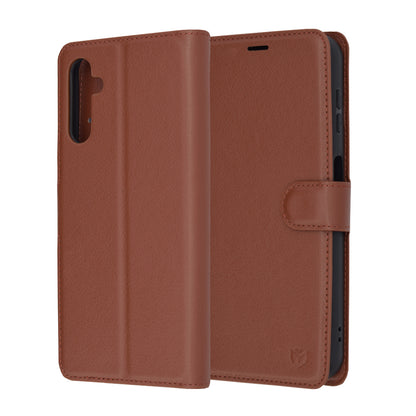 Case for Samsung Galaxy A14 A145 / A14 5G A146, Techsuit, Leather Folio, Brown