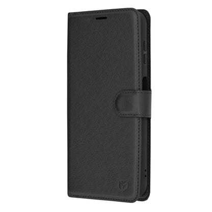 Case for Samsung Galaxy A14 A145 / A14 5G A146, Techsuit, Leather Folio, Black