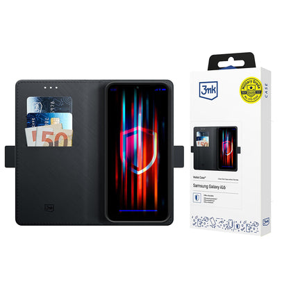 Kuori Samsung Galaxy A16 5G A166 / A16 4G A165, 3MK, Lompakko, Musta
