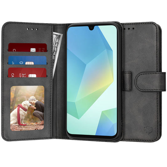 Kuori Samsung Galaxy A16 5G A166 / A16 4G A165:lle, Techsuit, Diary Book, Musta
