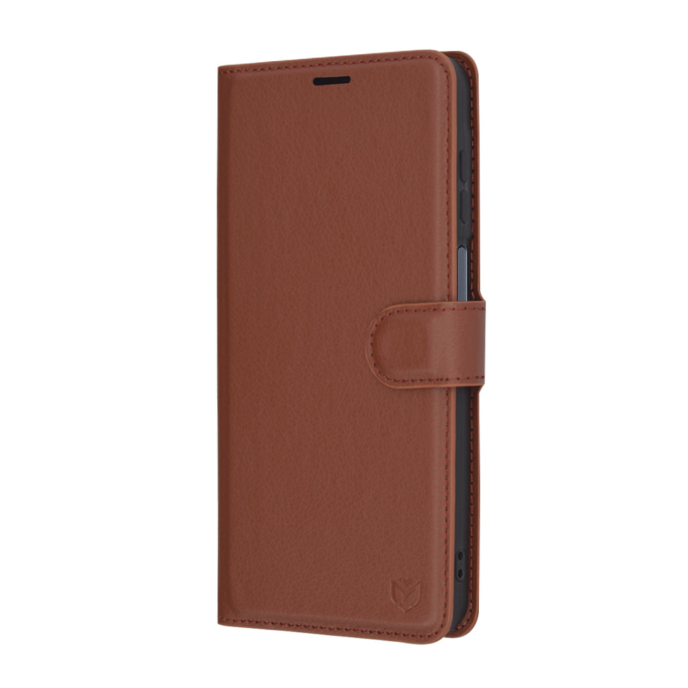 Kuori Samsung Galaxy A16 5G A166 / A16 4G A165:lle, Techsuit, nahkainen folio, ruskea