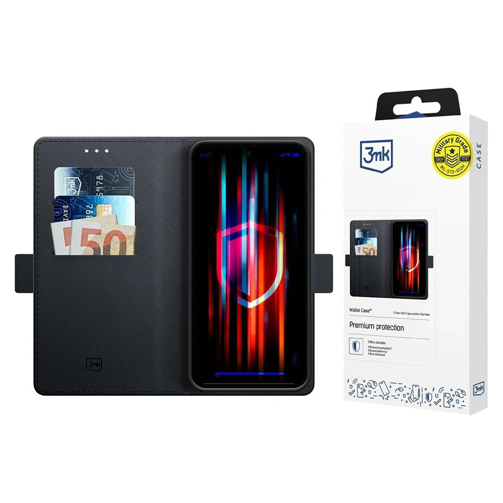 Kuori Samsung Galaxy A17 4G / A17 5G:lle, 3MK, Lompakko, Musta